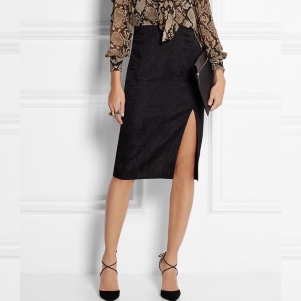 Altuzarra for Target Black Python Texture Pencil Skirt Slit Size 4
